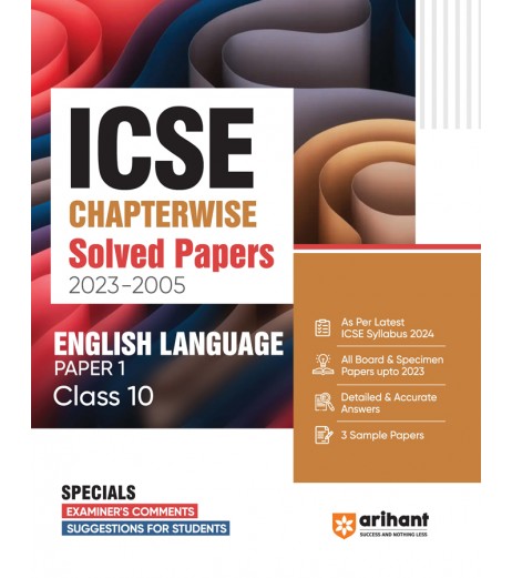 Arihant ICSE Solved Papers English Language  Class 10 for 2024 examination